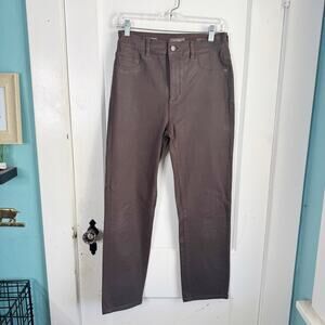 DL1961 Ultimate Patti Straight High Rise Vintage Ankle Jean Brown Coated Size 26